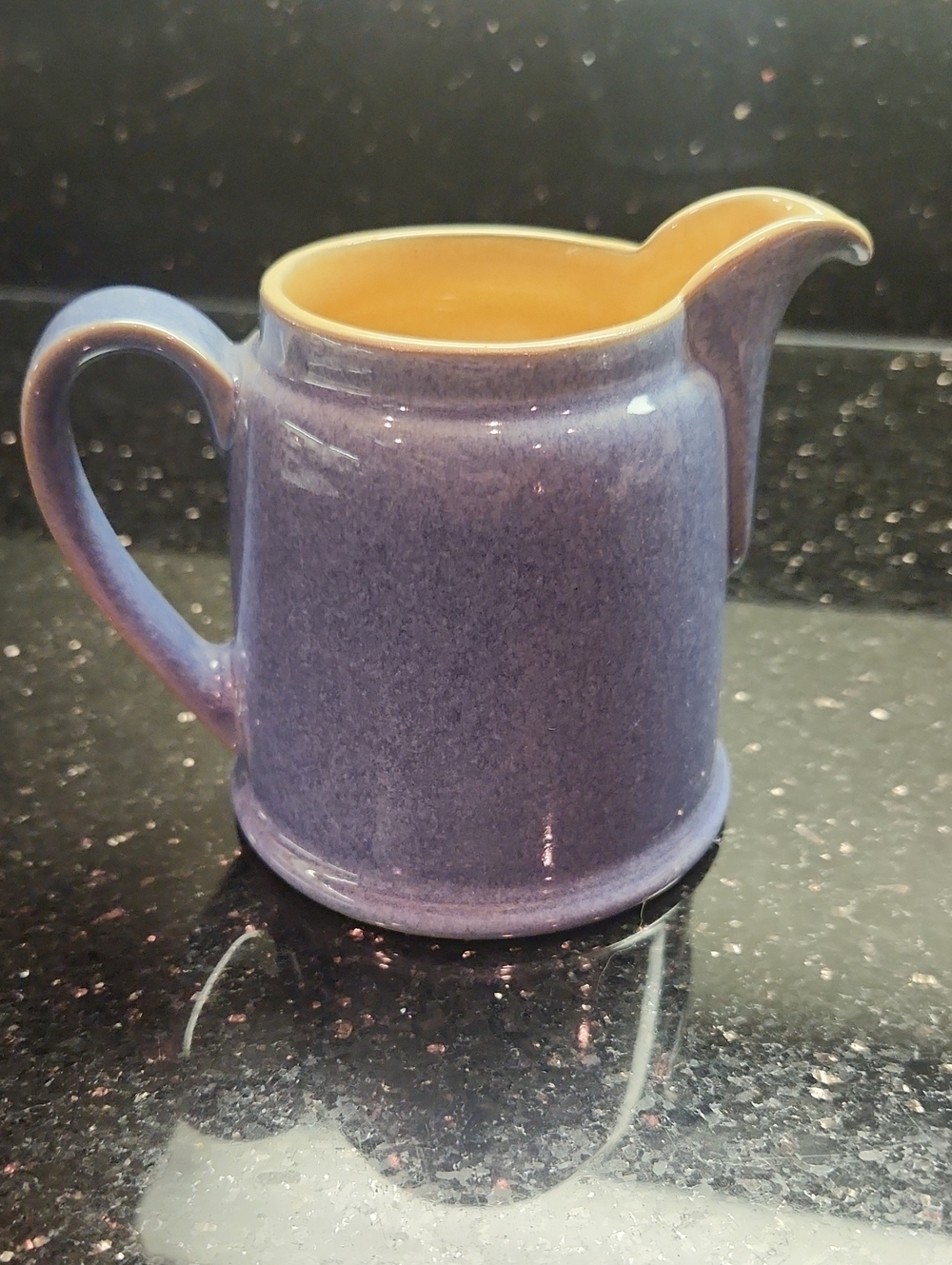 Denby Blue Creamer with Yellow Interior